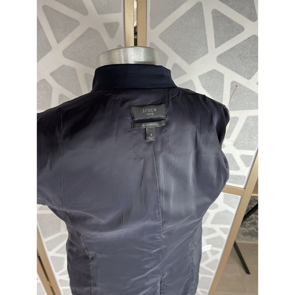 J.CREW 1035 Two-Button Jacket Italian Wool Sz 4 Black 95961 Bi Stretch Navy - Picture 6 of 7